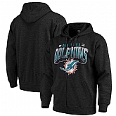 Men's Miami Dolphins G III Sports by Carl Banks Perfect Season Full Zip Hoodie Charcoal,baseball caps,new era cap wholesale,wholesale hats
